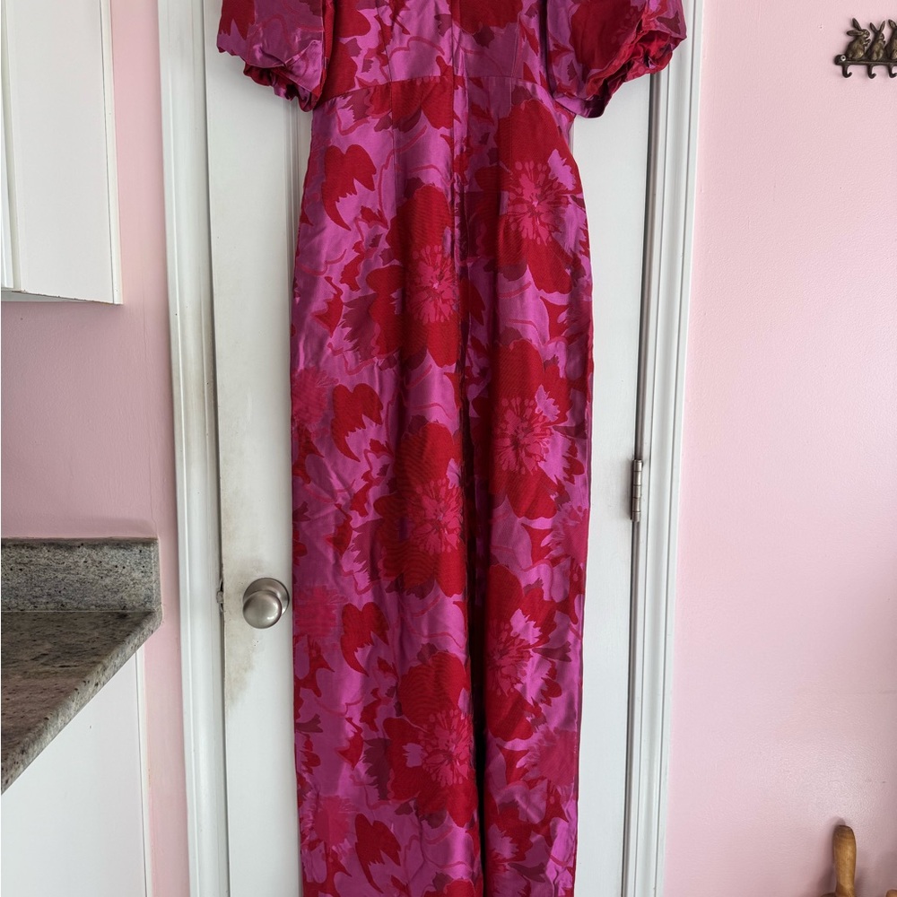Aidan Mattox Red and Pink maxi Dress - Picture 4 of 10